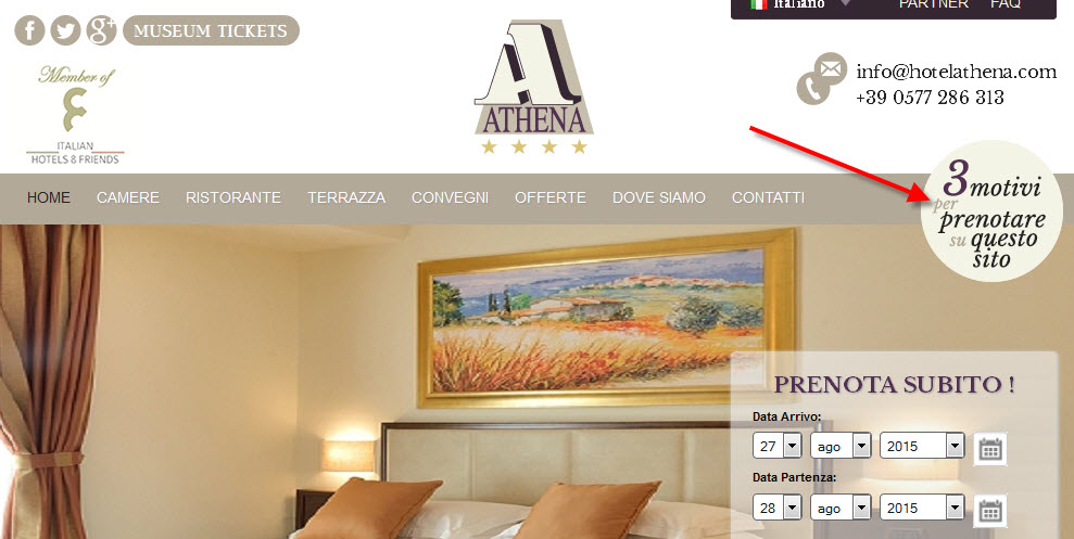 Athena Hotel bollino persuasivo